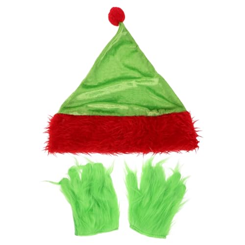 NOLITOY Weihnachtsmütze und Grüne Monsterhandschuhe Set Kuschelige Cosplay Requisiten Monster Kostüm Zubehör für Halloween und Weihnachtsfeiern Geeignet für Erwachsene NOLITOY Weihnachtsmütze und Grüne Monsterhandschuhe Set Kuschelige Cosplay Requisiten Monster Kostüm Zubehör für Halloween und Weihnachtsfeiern Geeignet für Erwachsene von NOLITOY