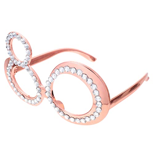 NOLITOY Zahlengeburtstagsbrille Roségold Lustige Foto Requisite für Geburtstagsfeiern Einzigartiges Design für Unvergessliche Erinnerungen für Partys und Feiern von NOLITOY