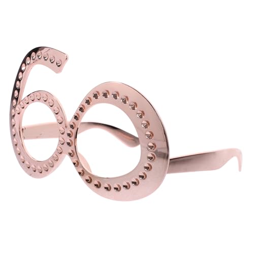 NOLITOY digitale Brille Foto Partybrille zum 60. Geburtstag LED geburtstag brille Dekoration gläser Party Photobooth Requisiten Partyzubehör Parteibevorzugung Geburtstagsbrille Abs Rosa von NOLITOY