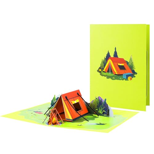 NOLOWY 3D Popup Zelt Grußkarte Für Outdoor Enthusiast Einzigartige Camping Feierkarten Handgemachte Geschenkekarte von NOLOWY