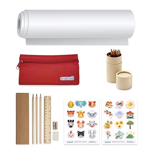 Papierrolle für Kinder, 42 cm x 15 m, Buntstifte, Schreibstifte, Anspitzer, Lineal, Gummi, Etui, Aufkleber, Zeichnen, Färben, Basteln, Kunsthandwerk Papierrolle für Kinder, 42 cm x 15 m, Buntstifte, Schreibstifte, Anspitzer, Lineal, Gummi, Etui, Aufkleber, Zeichnen, Färben, Basteln, Kunsthandwerk von NOMBRETINAS ETIQUETAS QUE HACEN LA DIFERENCIA