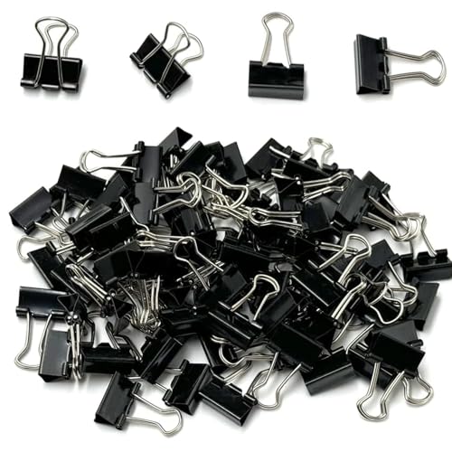 Binder-Clips – 51/25/15 mm, schwarze Metall-Clips, Büroklammern, Faltklammern, Klemmen für Papiere, extra starker Halt für Büro, Schule, Zuhause, Notizen, Schreiben, Büroklammern, 84 Stück Binder-Clips – 51/25/15 mm, schwarze Metall-Clips, Büroklammern, Faltklammern, Klemmen für Papiere, extra starker Halt für Büro, Schule, Zuhause, Notizen, Schreiben, Büroklammern, 84 Stück von NONEOYNO