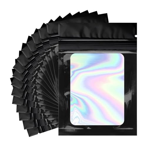 Mylar Bags 7x10cm, Mylar Beutel Set, Zip Beutel, schwarze Baggys, für Süßigkeiten, Kekse, Schmuck, Cali Packs, Tütchen,120 Stück von NONEOYNO