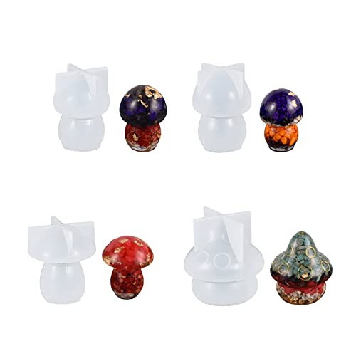 4 Stück Pilz-Epoxidharz-Formen, Silikon-Kunst-Seifenform für Zuhause, Tischdekorationen, Bastelarbeiten 4 Stück Pilz-Epoxidharz-Formen, Silikon-Kunst-Seifenform für Zuhause, Tischdekorationen, Bastelarbeiten von NONGYU