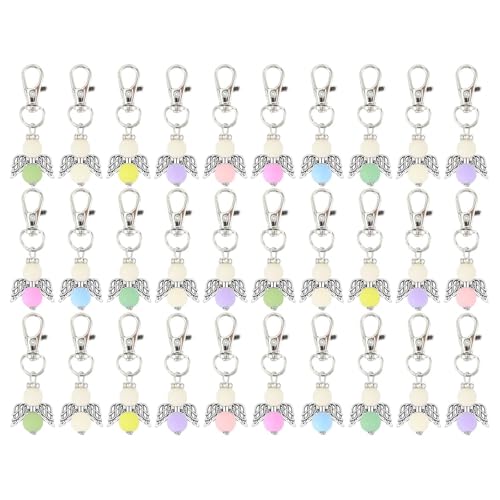 NONGYU 10/30 Stück Segen Schlüsselanhänger Schlüsselhalter Perlen Flügel Anhänger Schlüsselanhänger für Gäste Babypartys Hochzeit Party Giveaway NONGYU 10/30 Stück Segen Schlüsselanhänger Schlüsselhalter Perlen Flügel Anhänger Schlüsselanhänger für Gäste Babypartys Hochzeit Party Giveaway von NONGYU