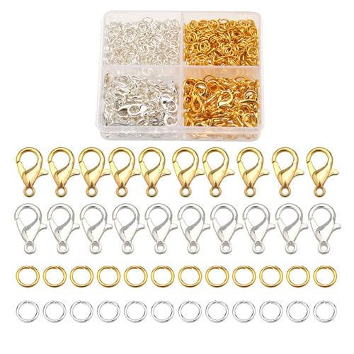 NONGYU Karabinerverschluss und Binderinge, Schmuckherstellung, Zubehör für handgefertigte Armbänder, Halsketten, Schlüsselanhänger von NONGYU