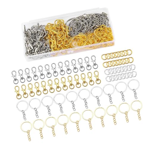 NONGYU Karabinerverschluss und Binderinge, Schmuckherstellung, Zubehör für handgefertigte Armbänder, Halsketten, Schlüsselanhänger NONGYU Karabinerverschluss und Binderinge, Schmuckherstellung, Zubehör für handgefertigte Armbänder, Halsketten, Schlüsselanhänger von NONGYU
