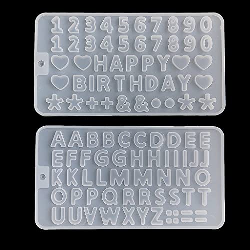 Silikonform mit Zahlen, Schlüsselanhänger, Epoxidharz, englische Buchstaben, 2 Stück von NONGYU
