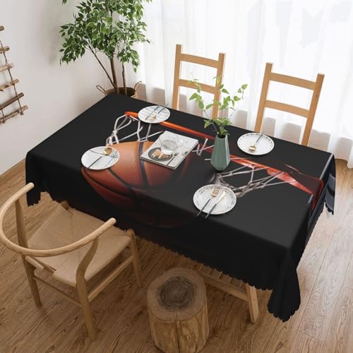 NONHAI Tischdecke für rechteckige Tische, Basketball-Tischdecken, knitterfrei, Tischdecke für Küche, 137,2 x 182,9 cm, Tischdecke für Esszimmer, Bauernhaus, Dekoration, Tischdecke NONHAI Tischdecke für rechteckige Tische, Basketball-Tischdecken, knitterfrei, Tischdecke für Küche, 137,2 x 182,9 cm, Tischdecke für Esszimmer, Bauernhaus, Dekoration, Tischdecke von NONHAI