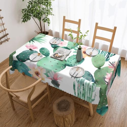 NONHAI Tischdecke für rechteckige Tische, Kaktus-Muster, knitterfrei, Tischdecke für Küche, 137,2 x 182,9 cm, Tischdecke für Esszimmer, Bauernhaus, Dekoration, Tischdecke NONHAI Tischdecke für rechteckige Tische, Kaktus-Muster, knitterfrei, Tischdecke für Küche, 137,2 x 182,9 cm, Tischdecke für Esszimmer, Bauernhaus, Dekoration, Tischdecke von NONHAI