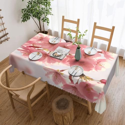NONHAI Tischdecke für rechteckige Tische, Kirschblüten (1) Tischdecke, knitterfrei, Tischdecke für Küche, 137,2 x 182,9 cm, Tischdecke für Esszimmer, Bauernhaus, Dekoration, Tischdecke von NONHAI