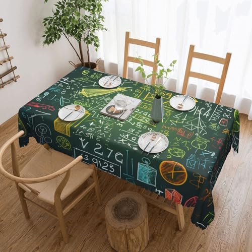 NONHAI Tischdecke für rechteckige Tische, Mathematik-Frage-Tischdecken, knitterfrei, Tischdecke für Küche, 137,2 x 182,9 cm, Tischdecke für Esszimmer, Bauernhaus, Dekoration, Tischdecke NONHAI Tischdecke für rechteckige Tische, Mathematik-Frage-Tischdecken, knitterfrei, Tischdecke für Küche, 137,2 x 182,9 cm, Tischdecke für Esszimmer, Bauernhaus, Dekoration, Tischdecke von NONHAI