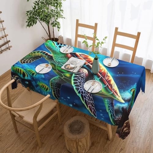 NONHAI Tischdecke für rechteckige Tische, Meeresschildkröten, Diamantmalerei, Tischdecke, knitterfrei, Tischdecke für Küche, 137,2 x 182,9 cm, Tischdecke für Esszimmer, Bauernhaus, Dekoration NONHAI Tischdecke für rechteckige Tische, Meeresschildkröten, Diamantmalerei, Tischdecke, knitterfrei, Tischdecke für Küche, 137,2 x 182,9 cm, Tischdecke für Esszimmer, Bauernhaus, Dekoration von NONHAI