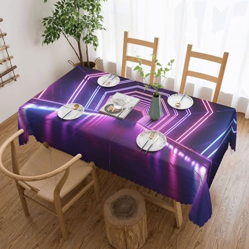 NONHAI Tischdecke für rechteckige Tische, Neonlichter, Tunnel-Tischdecken, knitterfrei, Tischdecke für Küche, 137,2 x 182,9 cm, Tischdecke für Esszimmer, Bauernhaus, Dekoration, Tischdecke NONHAI Tischdecke für rechteckige Tische, Neonlichter, Tunnel-Tischdecken, knitterfrei, Tischdecke für Küche, 137,2 x 182,9 cm, Tischdecke für Esszimmer, Bauernhaus, Dekoration, Tischdecke von NONHAI