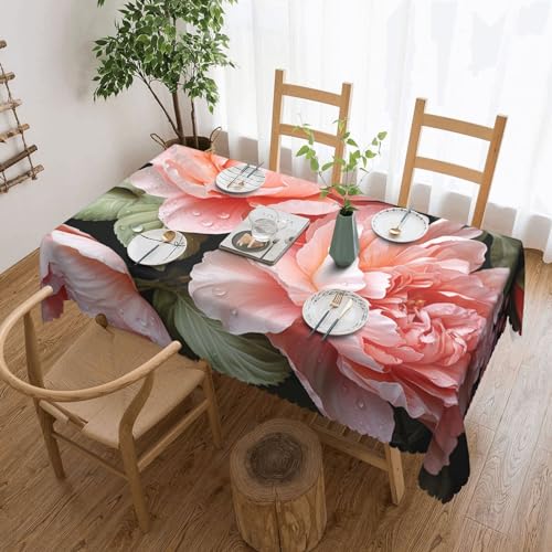 NONHAI Tischdecke für rechteckige Tische, Pfingstrosen, Rosen, knitterfrei, Tischdecke für Küche, 137,2 x 182,9 cm, Tischdecke für Esszimmer, Bauernhaus, Dekoration, Tischdecke NONHAI Tischdecke für rechteckige Tische, Pfingstrosen, Rosen, knitterfrei, Tischdecke für Küche, 137,2 x 182,9 cm, Tischdecke für Esszimmer, Bauernhaus, Dekoration, Tischdecke von NONHAI