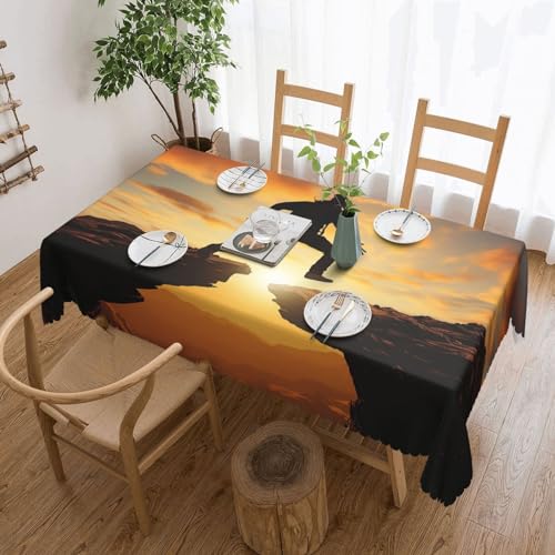 NONHAI Tischdecke für rechteckige Tische, Rockspring-Tischdecken, knitterfrei, Tischdecke für Küche, 137,2 x 182,9 cm, Tischdecke für Esszimmer, Bauernhaus, Dekoration, Tischdecke NONHAI Tischdecke für rechteckige Tische, Rockspring-Tischdecken, knitterfrei, Tischdecke für Küche, 137,2 x 182,9 cm, Tischdecke für Esszimmer, Bauernhaus, Dekoration, Tischdecke von NONHAI