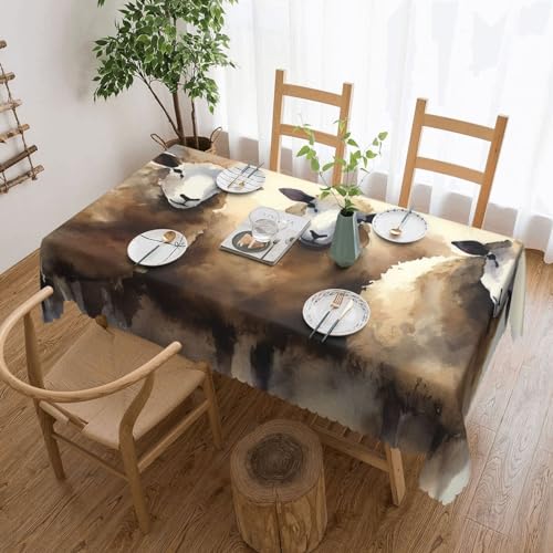 NONHAI Tischdecke für rechteckige Tische, Schafe, Aquarell-Tischdecken, knitterfrei, Tischdecke für Küche, 137,2 x 182,9 cm, Tischdecke für Esszimmer, Bauernhaus, Dekoration, Tischdecke NONHAI Tischdecke für rechteckige Tische, Schafe, Aquarell-Tischdecken, knitterfrei, Tischdecke für Küche, 137,2 x 182,9 cm, Tischdecke für Esszimmer, Bauernhaus, Dekoration, Tischdecke von NONHAI