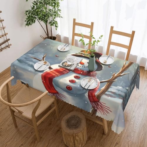 NONHAI Tischdecke für rechteckige Tische, Schneemann-Weihnachtstischdecken, knitterfrei, Tischdecke für Küche, 137,2 x 182,9 cm, Tischdecke für Esszimmer, Bauernhaus, Dekoration, Tischdecke NONHAI Tischdecke für rechteckige Tische, Schneemann-Weihnachtstischdecken, knitterfrei, Tischdecke für Küche, 137,2 x 182,9 cm, Tischdecke für Esszimmer, Bauernhaus, Dekoration, Tischdecke von NONHAI