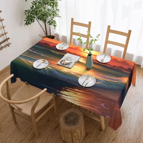 NONHAI Tischdecke für rechteckige Tische, Sonnenuntergang am Meer, knitterfrei, Tischdecke für Küche, 137,2 x 182,9 cm, Tischdecke für Esszimmer, Bauernhaus, Dekoration, Tischdecke NONHAI Tischdecke für rechteckige Tische, Sonnenuntergang am Meer, knitterfrei, Tischdecke für Küche, 137,2 x 182,9 cm, Tischdecke für Esszimmer, Bauernhaus, Dekoration, Tischdecke von NONHAI