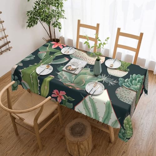 NONHAI Tischdecke für rechteckige Tische, Sukkulenten und Kaktus-Tischdecken, knitterfreie Tischdecke für Küche, 137,2 x 182,9 cm, Tischdecke für Esszimmer, Bauernhaus, Dekoration, Tischdecke NONHAI Tischdecke für rechteckige Tische, Sukkulenten und Kaktus-Tischdecken, knitterfreie Tischdecke für Küche, 137,2 x 182,9 cm, Tischdecke für Esszimmer, Bauernhaus, Dekoration, Tischdecke von NONHAI