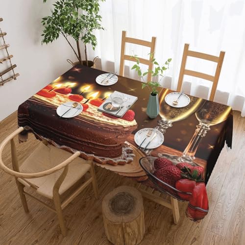 NONHAI Tischdecke für rechteckige Tische, Toast auf Ihren Geburtstag, knitterfreie Tischdecke für Küche, 137,2 x 182,9 cm, Tischdecke für Esszimmer, Bauernhaus, Dekoration, Tischdecke NONHAI Tischdecke für rechteckige Tische, Toast auf Ihren Geburtstag, knitterfreie Tischdecke für Küche, 137,2 x 182,9 cm, Tischdecke für Esszimmer, Bauernhaus, Dekoration, Tischdecke von NONHAI