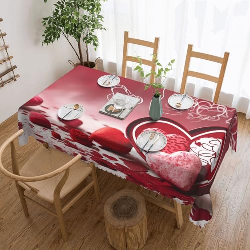 NONHAI Tischdecke für rechteckige Tische, Valentinstag-Tischdecken, knitterfreie Tischdecke für Küche, 137,2 x 182,9 cm, Tischdecke für Esszimmer, Bauernhaus, Dekoration, Tischdecke NONHAI Tischdecke für rechteckige Tische, Valentinstag-Tischdecken, knitterfreie Tischdecke für Küche, 137,2 x 182,9 cm, Tischdecke für Esszimmer, Bauernhaus, Dekoration, Tischdecke von NONHAI