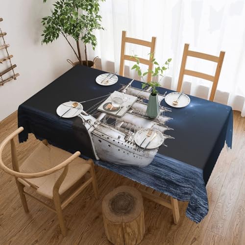 NONHAI Tischdecke für rechteckige Tische, Vintage, nautisches Schiff, knitterfrei, Tischdecke für Küche, 137,2 x 182,9 cm, Tischdecke für Esszimmer, Bauernhaus, Dekoration, Tischdecke NONHAI Tischdecke für rechteckige Tische, Vintage, nautisches Schiff, knitterfrei, Tischdecke für Küche, 137,2 x 182,9 cm, Tischdecke für Esszimmer, Bauernhaus, Dekoration, Tischdecke von NONHAI