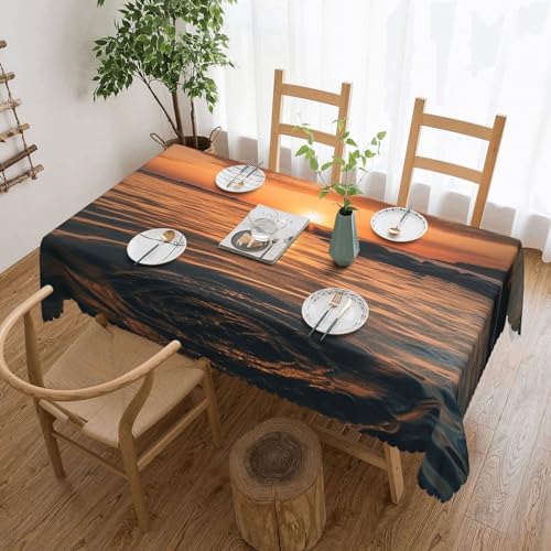 NONHAI Tischdecke für rechteckige Tische, Wasseroberfläche im Sonnenuntergang, knitterfreie Tischdecke für Küche, 137,2 x 182,9 cm, Tischdecke für Esszimmer, Bauernhaus, Dekoration, Tischdecke NONHAI Tischdecke für rechteckige Tische, Wasseroberfläche im Sonnenuntergang, knitterfreie Tischdecke für Küche, 137,2 x 182,9 cm, Tischdecke für Esszimmer, Bauernhaus, Dekoration, Tischdecke von NONHAI
