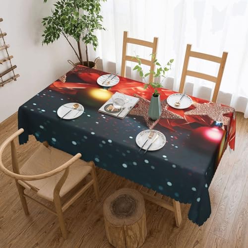 NONHAI Tischdecke für rechteckige Tische, Weihnachtsbeleuchtung, Hintergrund-Tischdecken, knitterfrei, Tischdecke für Küche, 137,2 x 182,9 cm, Tischdecke für Esszimmer, Bauernhaus, Dekoration NONHAI Tischdecke für rechteckige Tische, Weihnachtsbeleuchtung, Hintergrund-Tischdecken, knitterfrei, Tischdecke für Küche, 137,2 x 182,9 cm, Tischdecke für Esszimmer, Bauernhaus, Dekoration von NONHAI