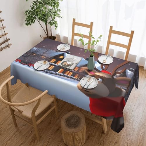 NONHAI Tischdecke für rechteckige Tische, Weihnachtstischdecken, knitterfrei, Tischdecke für Küche, 137,2 x 182,9 cm, Tischdecke für Esszimmer, Bauernhaus, Dekoration, Tischdecke NONHAI Tischdecke für rechteckige Tische, Weihnachtstischdecken, knitterfrei, Tischdecke für Küche, 137,2 x 182,9 cm, Tischdecke für Esszimmer, Bauernhaus, Dekoration, Tischdecke von NONHAI