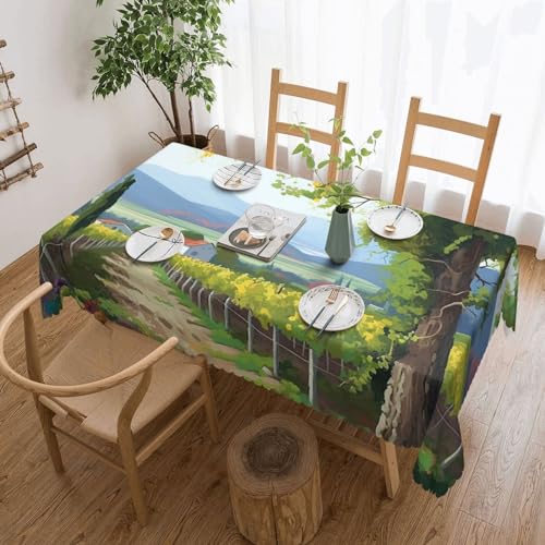 NONHAI Tischdecke für rechteckige Tische, Weinberg-Tischdecken, knitterfrei, Tischdecke für Küche, 137,2 x 182,9 cm, Tischdecke für Esszimmer, Bauernhaus, Dekoration, Tischdecke NONHAI Tischdecke für rechteckige Tische, Weinberg-Tischdecken, knitterfrei, Tischdecke für Küche, 137,2 x 182,9 cm, Tischdecke für Esszimmer, Bauernhaus, Dekoration, Tischdecke von NONHAI