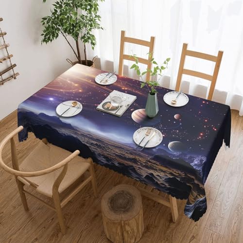 NONHAI Tischdecke für rechteckige Tische, Weltraum, Galaxie, Universum, knitterfrei, Tischdecke für Küche, 137,2 x 182,9 cm, Tischdecke für Esszimmer, Bauernhaus, Dekoration, Tischdecke NONHAI Tischdecke für rechteckige Tische, Weltraum, Galaxie, Universum, knitterfrei, Tischdecke für Küche, 137,2 x 182,9 cm, Tischdecke für Esszimmer, Bauernhaus, Dekoration, Tischdecke von NONHAI