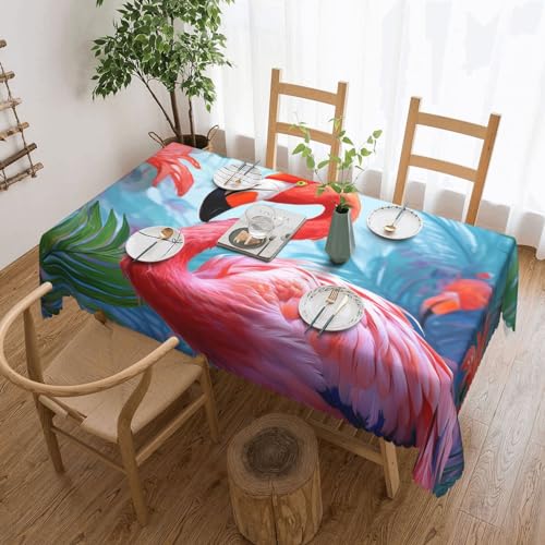 NONHAI Tischdecke für rechteckige Tische, bemalte Flamingo-Tischdecken, knitterfrei, Tischdecke für Küche, 137,2 x 182,9 cm, Tischdecke für Esszimmer, Bauernhaus, Dekoration, Tischdecke NONHAI Tischdecke für rechteckige Tische, bemalte Flamingo-Tischdecken, knitterfrei, Tischdecke für Küche, 137,2 x 182,9 cm, Tischdecke für Esszimmer, Bauernhaus, Dekoration, Tischdecke von NONHAI