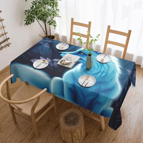 NONHAI Tischdecke für rechteckige Tische, blaue Fuchs-Tischdecken, knitterfrei, Tischdecke für Küche, 137,2 x 182,9 cm, Tischdecke für Esszimmer, Bauernhaus, Dekoration, Tischdecke NONHAI Tischdecke für rechteckige Tische, blaue Fuchs-Tischdecken, knitterfrei, Tischdecke für Küche, 137,2 x 182,9 cm, Tischdecke für Esszimmer, Bauernhaus, Dekoration, Tischdecke von NONHAI