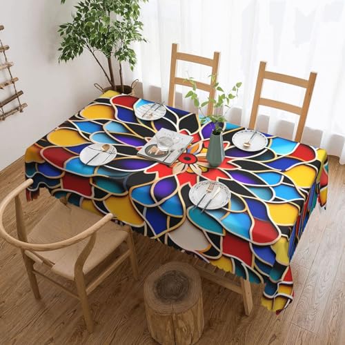 NONHAI Tischdecke für rechteckige Tische, marokkanische Farbe, knitterfrei, Tischdecke für Küche, 137,2 x 182,9 cm, Tischdecke für Esszimmer, Bauernhaus, Dekortische, Stoffbezug NONHAI Tischdecke für rechteckige Tische, marokkanische Farbe, knitterfrei, Tischdecke für Küche, 137,2 x 182,9 cm, Tischdecke für Esszimmer, Bauernhaus, Dekortische, Stoffbezug von NONHAI