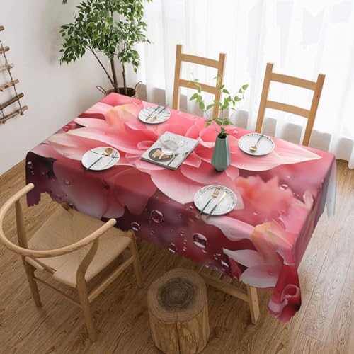 NONHAI Tischdecke für rechteckige Tische, rosa Blütenblätter, knitterfrei, Tischdecke für Küche, 137,2 x 182,9 cm, Tischdecke für Esszimmer, Bauernhaus, Dekoration, Tischdecke NONHAI Tischdecke für rechteckige Tische, rosa Blütenblätter, knitterfrei, Tischdecke für Küche, 137,2 x 182,9 cm, Tischdecke für Esszimmer, Bauernhaus, Dekoration, Tischdecke von NONHAI