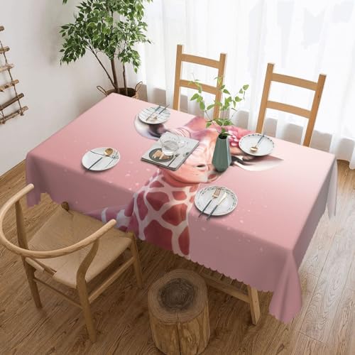 NONHAI Tischdecke für rechteckige Tische, rosa Giraffen-Tischdecken, knitterfrei, Tischdecke für Küche, 137,2 x 182,9 cm, Tischdecke für Esszimmer, Bauernhaus, Dekoration, Tischdecke NONHAI Tischdecke für rechteckige Tische, rosa Giraffen-Tischdecken, knitterfrei, Tischdecke für Küche, 137,2 x 182,9 cm, Tischdecke für Esszimmer, Bauernhaus, Dekoration, Tischdecke von NONHAI