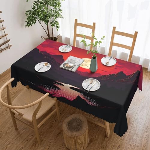 NONHAI Tischdecke für rechteckige Tische, rote Sonnenuntergang-Tischdecken, knitterfrei, Tischdecke für Küche, 137,2 x 182,9 cm, Tischdecke für Esszimmer, Bauernhaus, Dekoration, Tischdecke NONHAI Tischdecke für rechteckige Tische, rote Sonnenuntergang-Tischdecken, knitterfrei, Tischdecke für Küche, 137,2 x 182,9 cm, Tischdecke für Esszimmer, Bauernhaus, Dekoration, Tischdecke von NONHAI