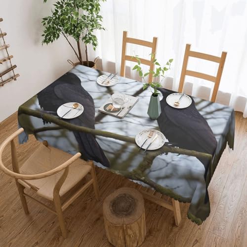 NONHAI Tischdecke für rechteckige Tische, schwarze Krähenvögel-Tischdecken, knitterfreie Tischdecke für Küche, 137,2 x 182,9 cm, Tischdecke für Esszimmer, Bauernhaus, Dekoration, Tischdecke NONHAI Tischdecke für rechteckige Tische, schwarze Krähenvögel-Tischdecken, knitterfreie Tischdecke für Küche, 137,2 x 182,9 cm, Tischdecke für Esszimmer, Bauernhaus, Dekoration, Tischdecke von NONHAI