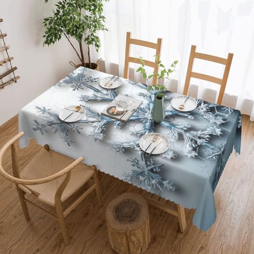 NONHAI Tischdecke für rechteckige Tische, transparente Schneeflocken-Tischdecken, knitterfrei, Tischdecke für Küche, 137,2 x 182,9 cm, Tischdecke für Esszimmer, Bauernhaus, Dekoration, Tischdecke NONHAI Tischdecke für rechteckige Tische, transparente Schneeflocken-Tischdecken, knitterfrei, Tischdecke für Küche, 137,2 x 182,9 cm, Tischdecke für Esszimmer, Bauernhaus, Dekoration, Tischdecke von NONHAI