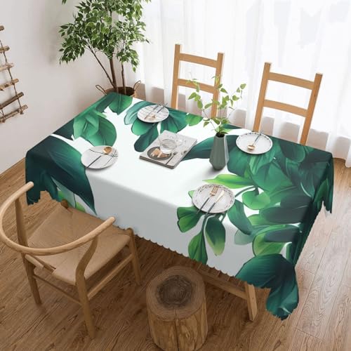 NONHAI Tischdecke für rechteckige Tische, tropische grüne Blätter, knitterfrei, Tischdecke für Küche, 137,2 x 182,9 cm, Tischdecke für Esszimmer, Bauernhaus, Dekoration, Tischdecke NONHAI Tischdecke für rechteckige Tische, tropische grüne Blätter, knitterfrei, Tischdecke für Küche, 137,2 x 182,9 cm, Tischdecke für Esszimmer, Bauernhaus, Dekoration, Tischdecke von NONHAI