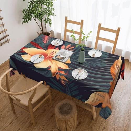 NONHAI Tischdecke für rechteckige Tische, tropisches Blumenmuster, knitterfrei, Tischdecke für Küche, 137,2 x 182,9 cm, Tischdecke für Esszimmer, Bauernhaus, Dekoration, Tischdecke NONHAI Tischdecke für rechteckige Tische, tropisches Blumenmuster, knitterfrei, Tischdecke für Küche, 137,2 x 182,9 cm, Tischdecke für Esszimmer, Bauernhaus, Dekoration, Tischdecke von NONHAI