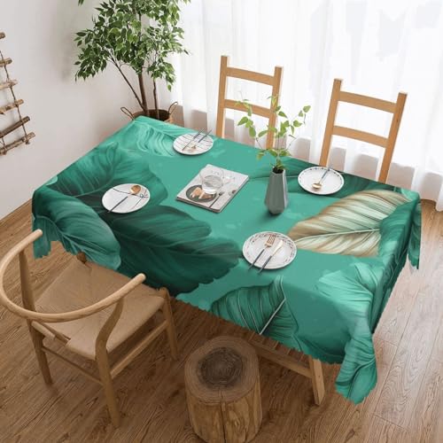 NONHAI Tischdecke für rechteckige Tische, türkisgrüne Blätter, Tischdecke, knitterfrei, Tischdecke für Küche, 137,2 x 182,9 cm, Tischdecke für Esszimmer, Bauernhaus, Dekoration, Tischdecke NONHAI Tischdecke für rechteckige Tische, türkisgrüne Blätter, Tischdecke, knitterfrei, Tischdecke für Küche, 137,2 x 182,9 cm, Tischdecke für Esszimmer, Bauernhaus, Dekoration, Tischdecke von NONHAI