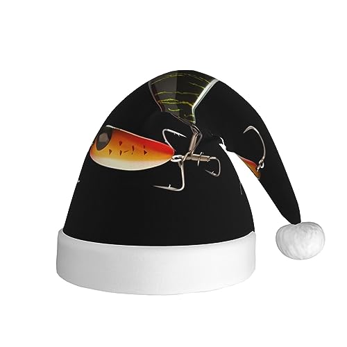 NONHAI Weihnachtsmannmütze, Angelköder, Weihnachtsmütze, Erwachsene, Weihnachtsmütze für Damen und Herren, Neujahr, festliches Partyzubehör NONHAI Weihnachtsmannmütze, Angelköder, Weihnachtsmütze, Erwachsene, Weihnachtsmütze für Damen und Herren, Neujahr, festliches Partyzubehör von NONHAI