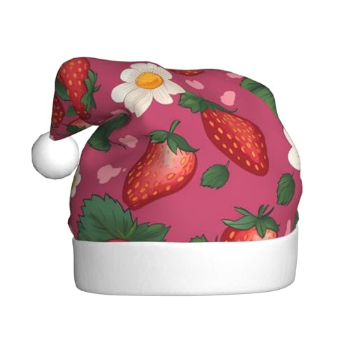 NONHAI Weihnachtsmütze, Erdbeer-Weihnachtsmütze, Weihnachtsmütze für Erwachsene, Uni, Samt, klassische Weihnachtsmannmütze für Weihnachten, Neujahr NONHAI Weihnachtsmütze, Erdbeer-Weihnachtsmütze, Weihnachtsmütze für Erwachsene, Uni, Samt, klassische Weihnachtsmannmütze für Weihnachten, Neujahr von NONHAI