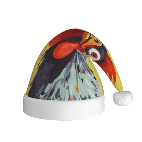 NONHAI Weihnachtsmütze, Kunst, Huhn, Malerei, Weihnachtsmütze, Erwachsene, Weihnachtsmütze für Damen und Herren, Neujahr, festliches Partyzubehör NONHAI Weihnachtsmütze, Kunst, Huhn, Malerei, Weihnachtsmütze, Erwachsene, Weihnachtsmütze für Damen und Herren, Neujahr, festliches Partyzubehör von NONHAI