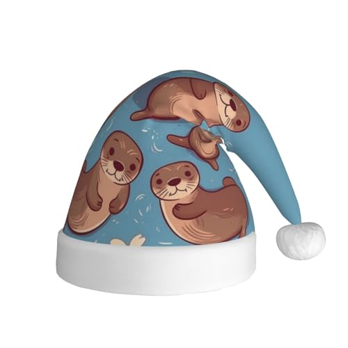 NONHAI Weihnachtsmütze, Tier, niedlich, braun, Otter, Weihnachtsmütze, Erwachsene, Weihnachten, Urlaub, Hut für Damen und Herren, Neujahr, festliches Partyzubehör NONHAI Weihnachtsmütze, Tier, niedlich, braun, Otter, Weihnachtsmütze, Erwachsene, Weihnachten, Urlaub, Hut für Damen und Herren, Neujahr, festliches Partyzubehör von NONHAI