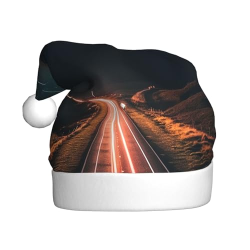 NONHAI Weihnachtsmütze, Weihnachtsmannmütze, Straße, Nacht, Weihnachtsmütze für Erwachsene, Uni, Samt, klassische Weihnachtsmannmütze für Weihnachten, Neujahr NONHAI Weihnachtsmütze, Weihnachtsmannmütze, Straße, Nacht, Weihnachtsmütze für Erwachsene, Uni, Samt, klassische Weihnachtsmannmütze für Weihnachten, Neujahr von NONHAI