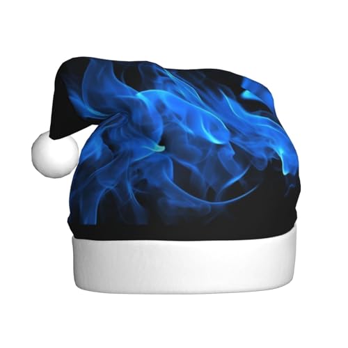 NONHAI Weihnachtsmütze, blaue Flamme, Weihnachtsmütze, Weihnachtsmütze für Erwachsene, Uni, Samt, klassische Weihnachtsmannmütze für Weihnachten, Neujahr NONHAI Weihnachtsmütze, blaue Flamme, Weihnachtsmütze, Weihnachtsmütze für Erwachsene, Uni, Samt, klassische Weihnachtsmannmütze für Weihnachten, Neujahr von NONHAI