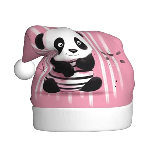 NONHAI Weihnachtsmütze, gestreift, Panda, Weihnachtsmütze, Weihnachtsmütze für Erwachsene, Uni, Samt, klassische Weihnachtsmannmütze für Weihnachten, Neujahr NONHAI Weihnachtsmütze, gestreift, Panda, Weihnachtsmütze, Weihnachtsmütze für Erwachsene, Uni, Samt, klassische Weihnachtsmannmütze für Weihnachten, Neujahr von NONHAI